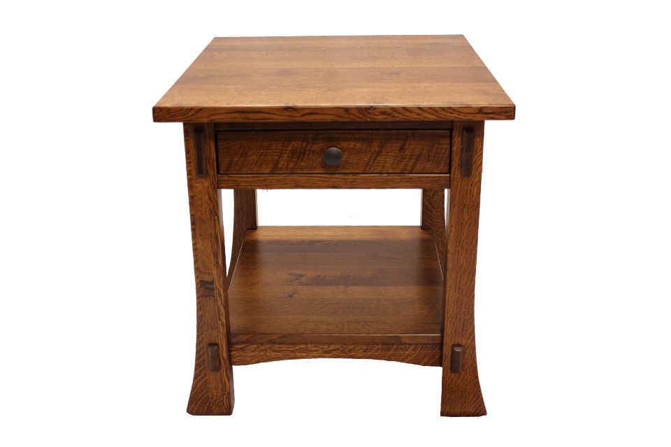 Rustic Quartersawn Oak End Table