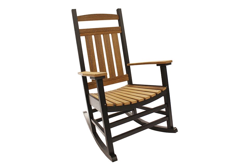 Outdoor Rocking Chair - Antique Mahogany & Black