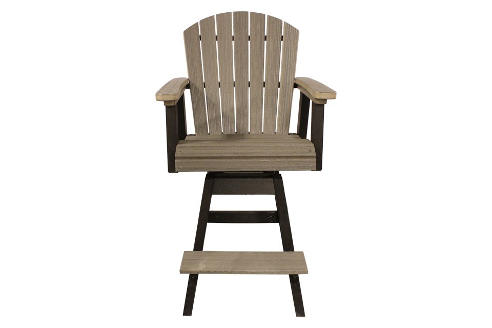 Outdoor Swivel Bar Chair - Coastal Gray & Black