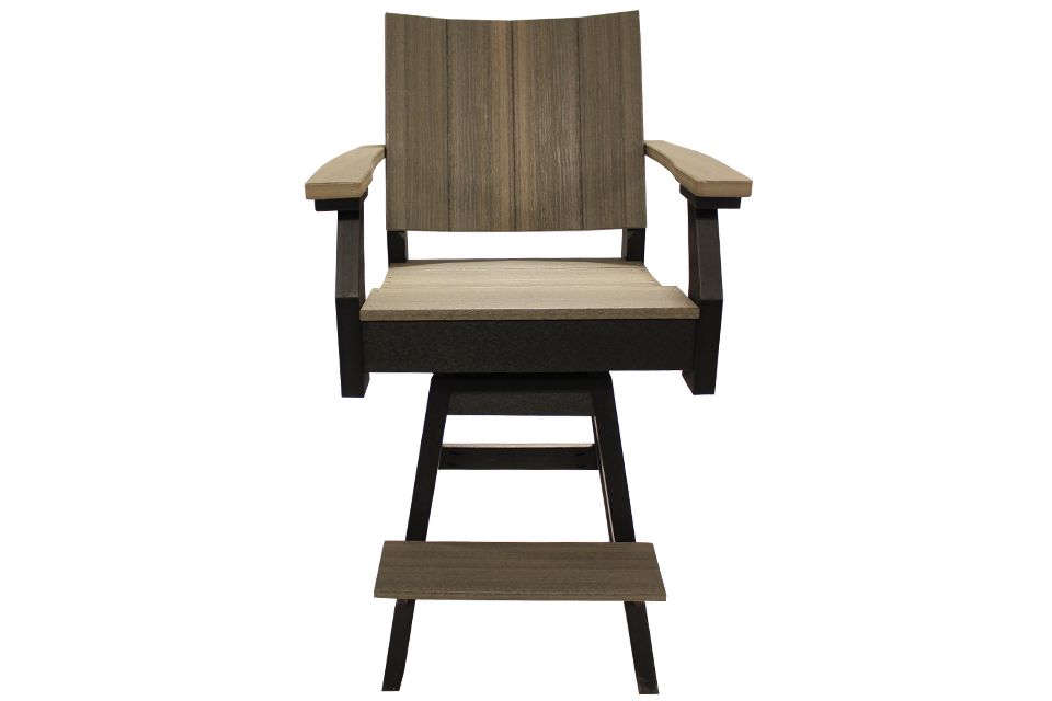Outdoor Pub Height Chair - Coastal Gray & Black