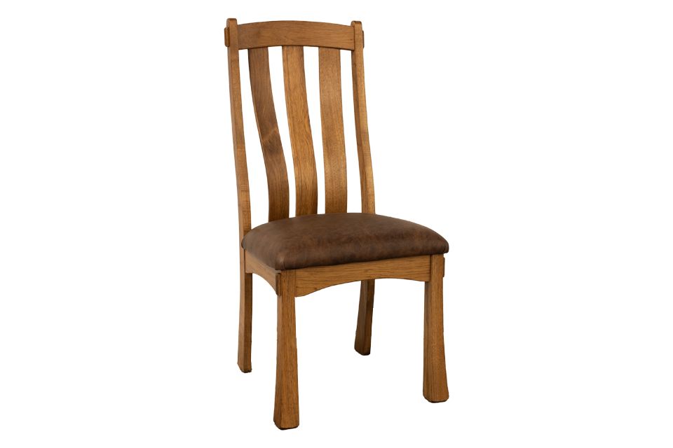 Rustic Hickory Upholstered Dining Chair
