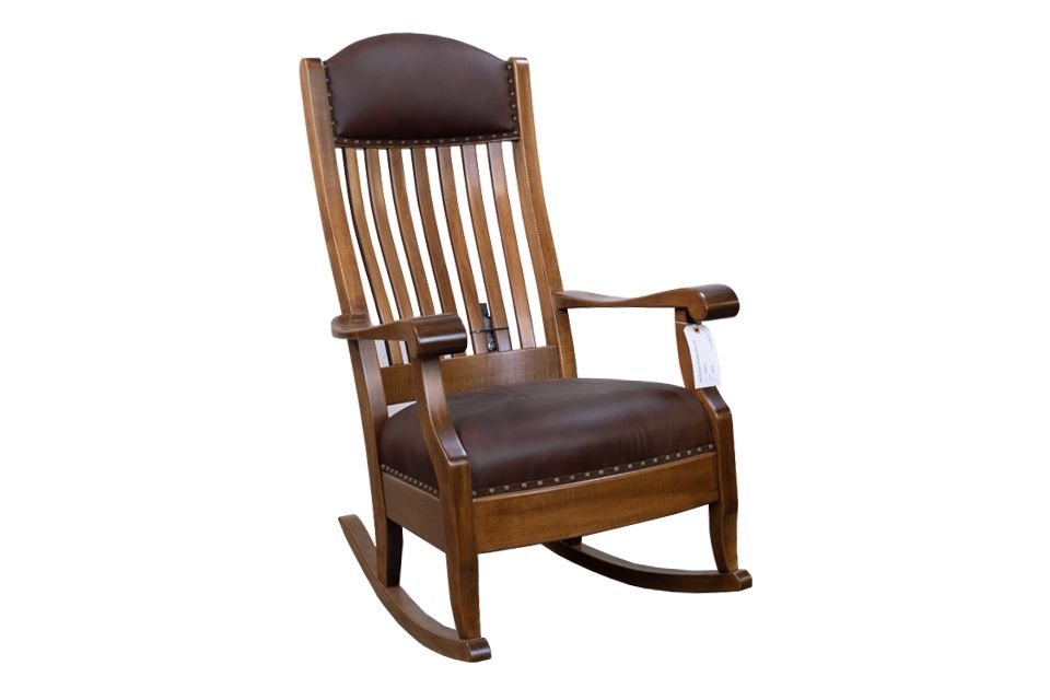 Hard Maple & Leather Rocking Chair
