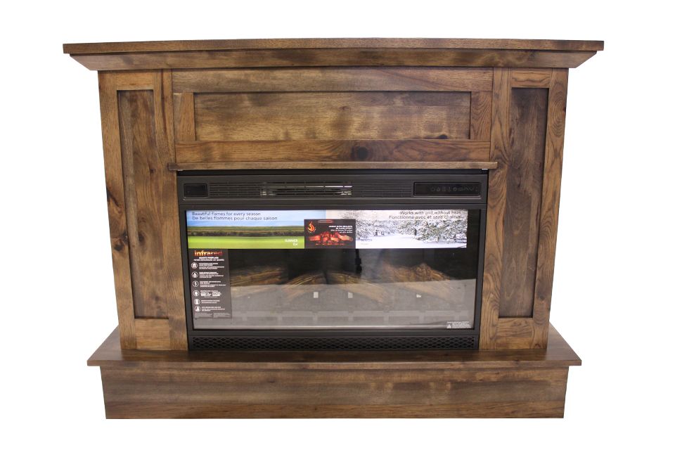  Rustic Hickory Fireplace Console