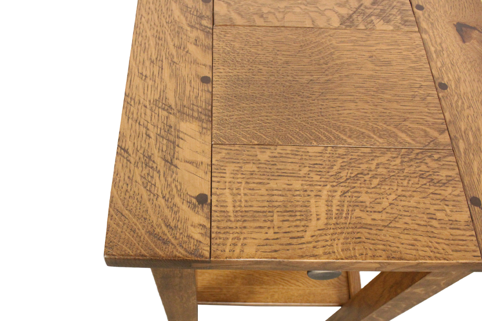 Rustic Quartersawn White Oak Chairside Table