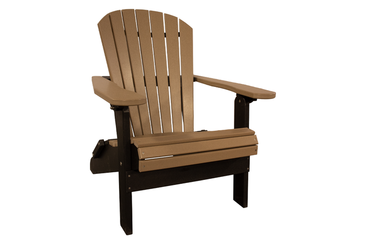 Outdoor Folding Adirondack - Weathered Wood & Black