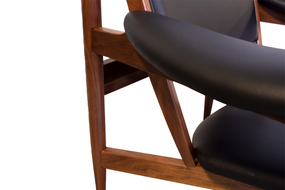 Walnut & Leather Arm Chair