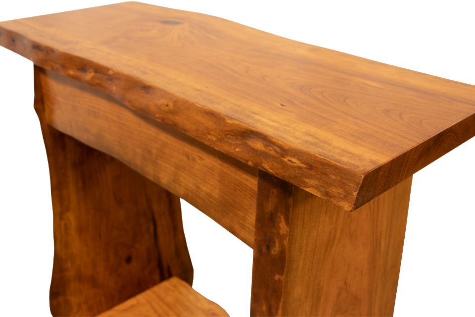 Cherry Live Edge Chairside Table