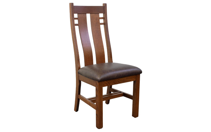 Quartersawn White Oak & Leather Dining Chair