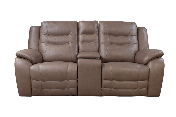 Kuka Leather Power Reclining Loveseat