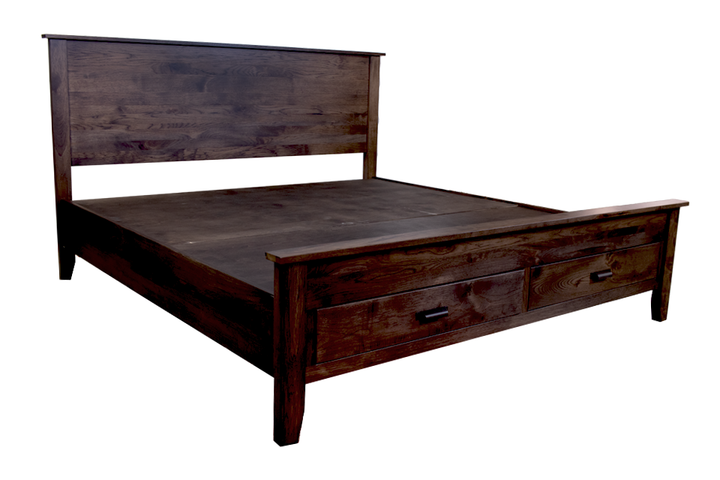 Rustic Hickory King Bed With Storage