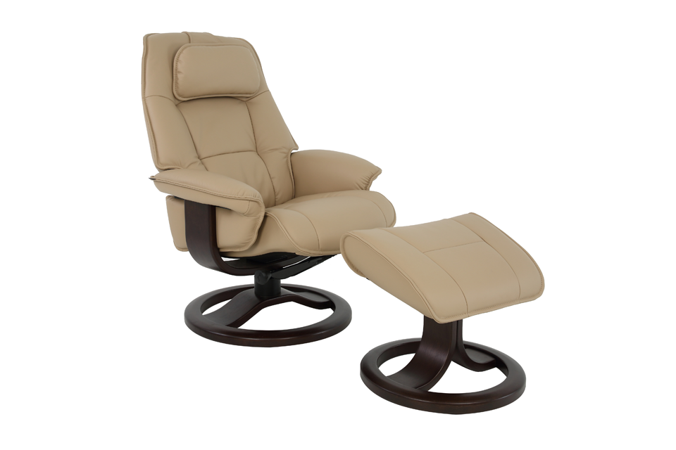 Fjords Leather Recliner And Ottoman