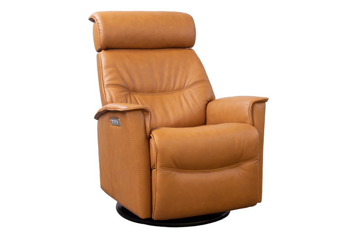 Fjords Leather Swivel Power Recliner