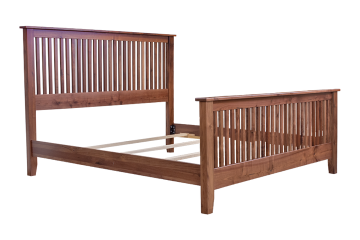 Rustic Walnut King Bed