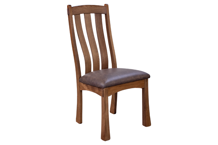 Rustic Hickory Upholstered Dining Chair