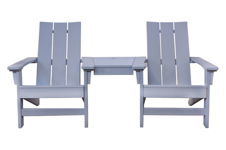 Outdoor Three Piece Chat Group - Stone Gray