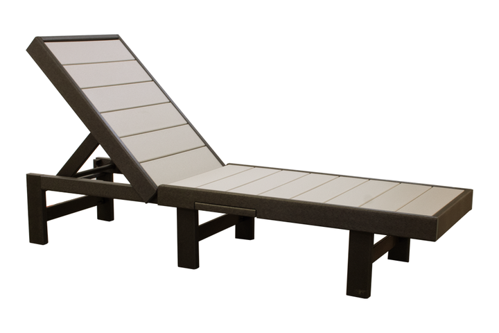 Outdoor Modern Chaise Lounger - Light Gray & Black