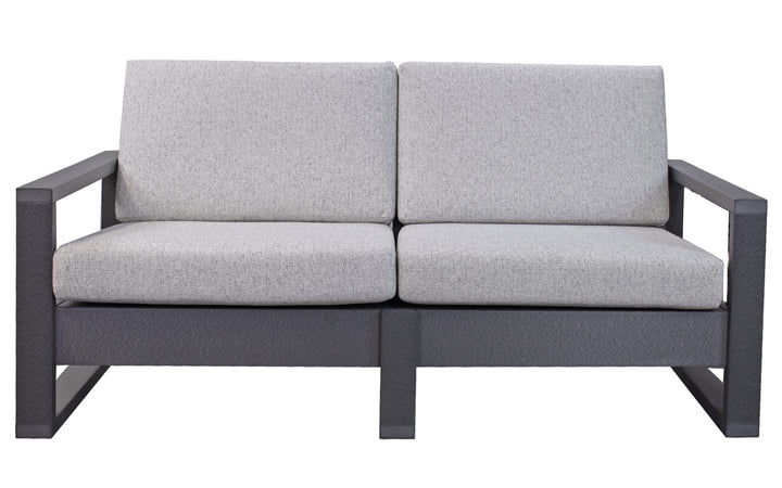 Outdoor Cushioned Sofa Dark Gray & Morning