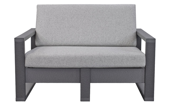 Outdoor Cushioned Loveseat - Dark Gray & Morning