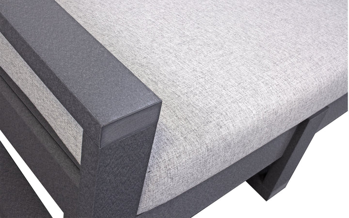 Outdoor Cushioned Sofa Dark Gray & Morning