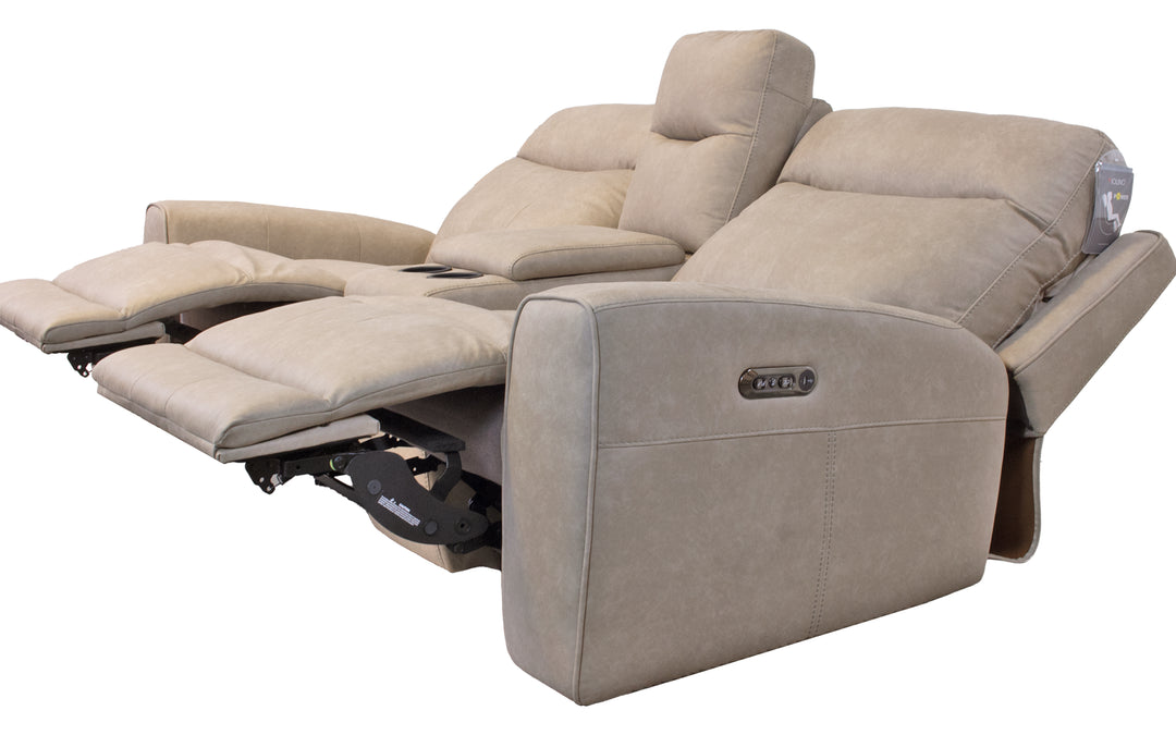 Violino Upholstered Power Reclining Console Loveseat