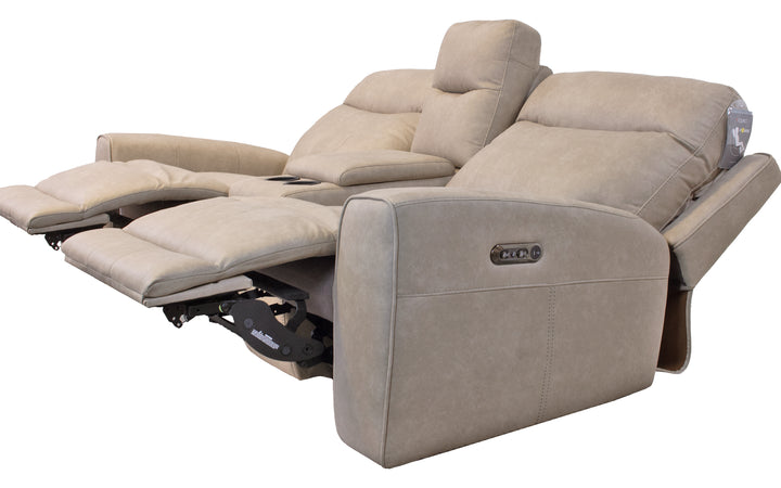 Violino Upholstered Power Reclining Console Loveseat