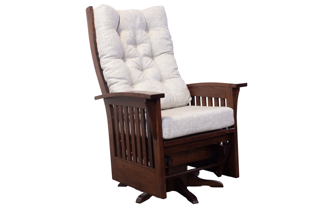 Brown Maple Swivel Glider