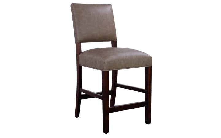 Brown Maple & Leather Counter Stool