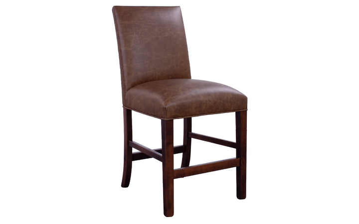 Brown Maple & Leather Counter Stool