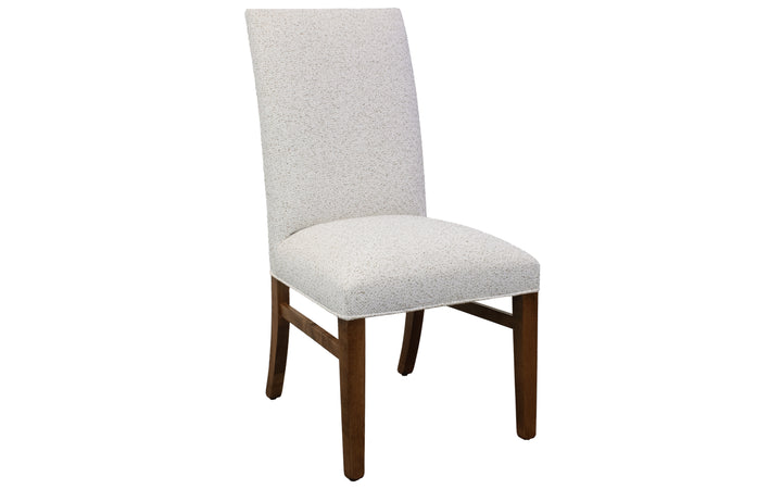 Brown Maple Upholstered Dining Chair