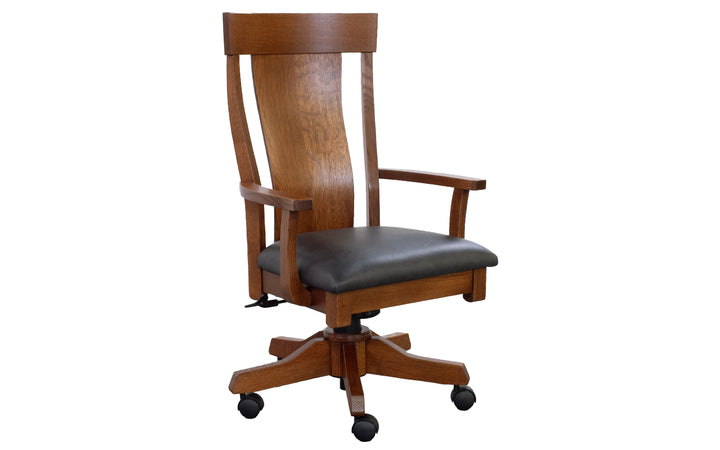 Quartersawn White Oak & Leather Office Chair