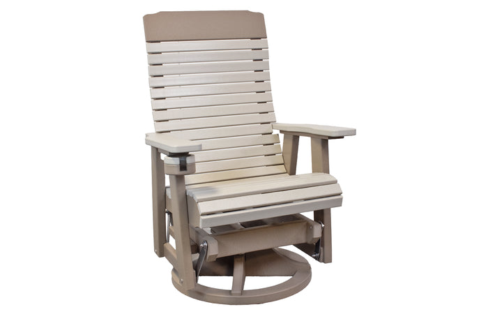 Outdoor Swivel Glider - Sand and Weathered Wood