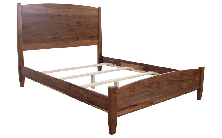 Rustic Walnut Queen Bed