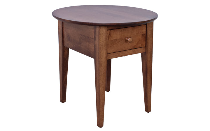 Brown Maple Oval End Table