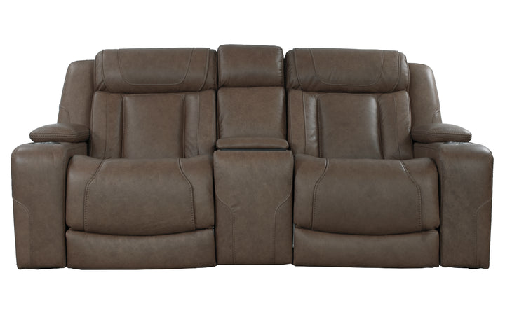 Kuka Leather Console Loveseat