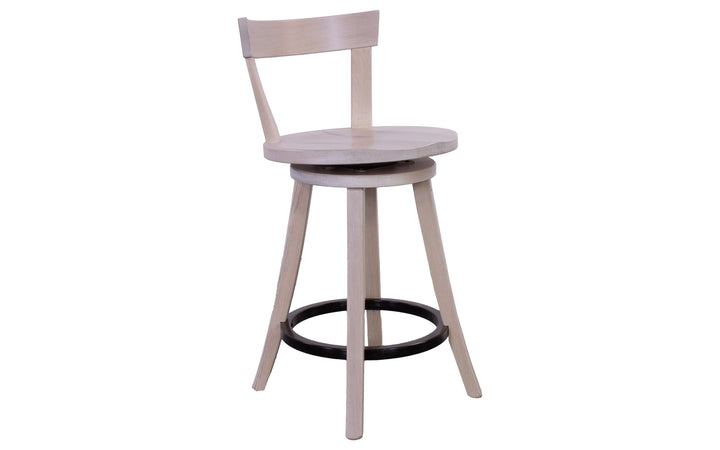 Rustic Quartersawn White Oak Swivel Counter Stool