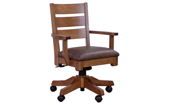 Rustic Hickory & Leather Office Chair