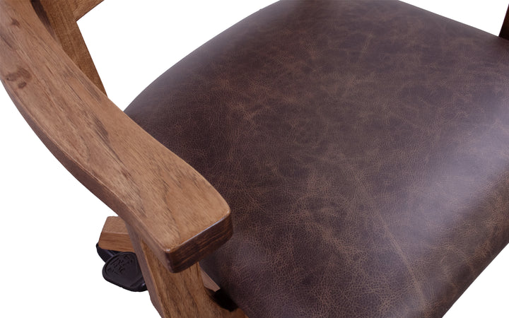 Rustic Hickory & Leather Office Chair