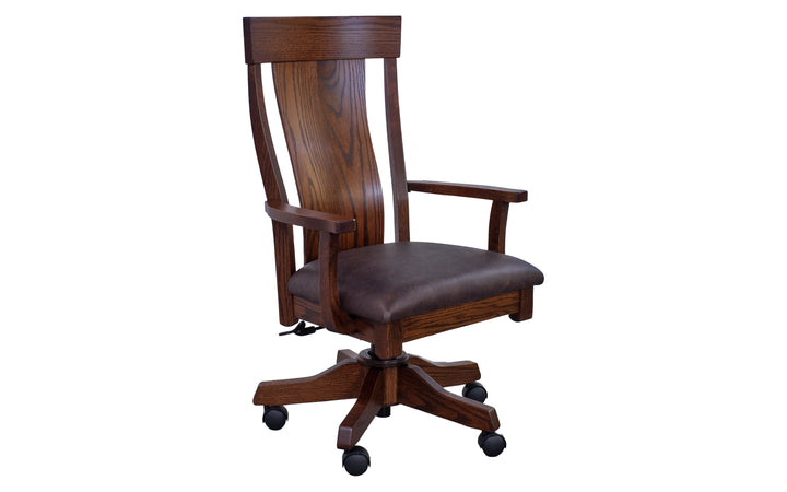 Oak & Leather Desk Chair