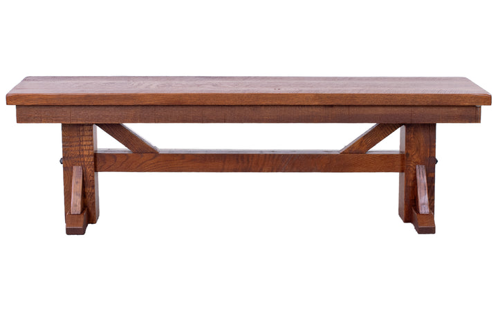 Rustic Quartersawn White Oak Dining Bench