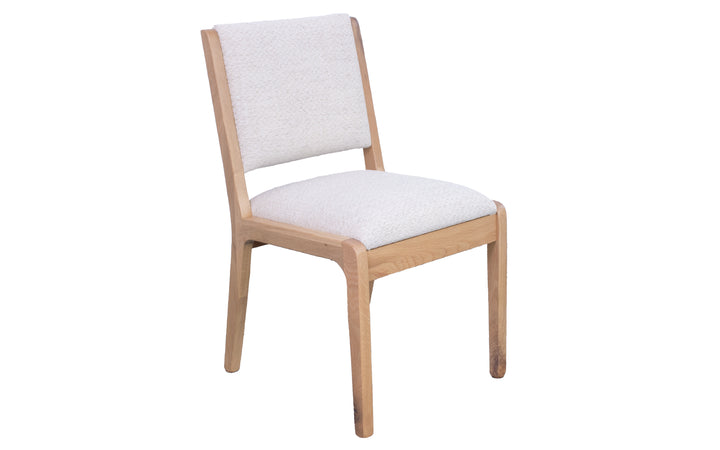 Rustic White Oak Upholstered Dining Chair