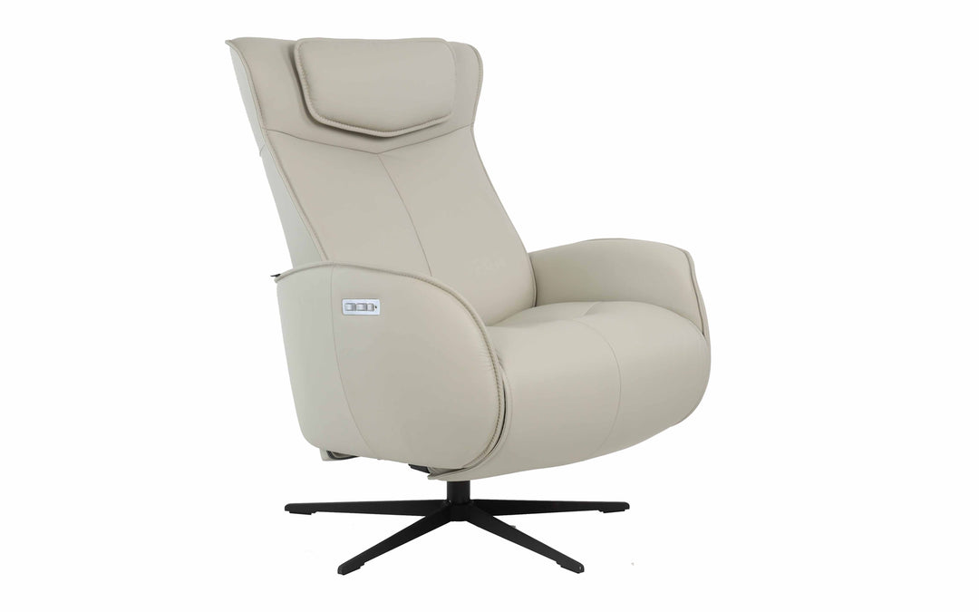 Fjords Leather Power Swivel Recliner