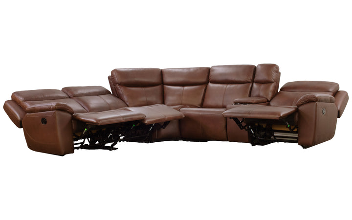 Kuka Leather Manual Reclining Sectional