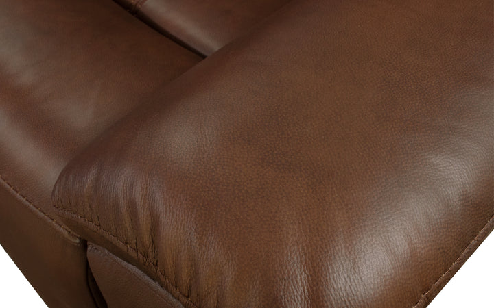 Kuka Leather Manual Reclining Console Loveseat