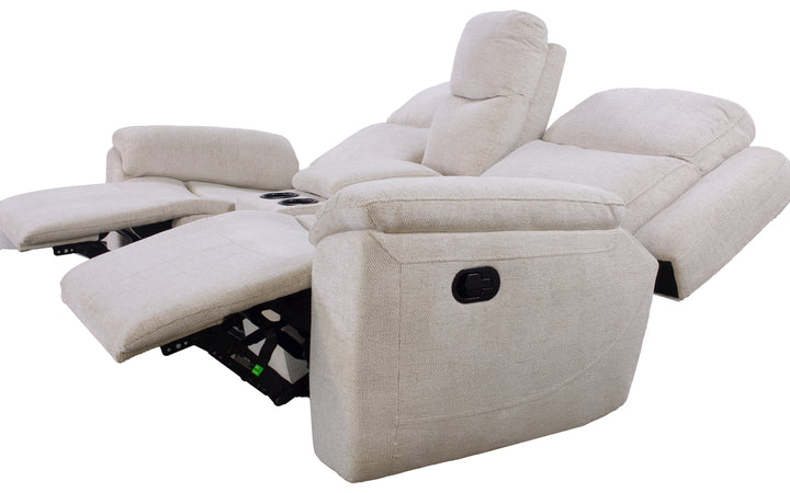Kuka Upholstered Manual Reclining Console Loveseat