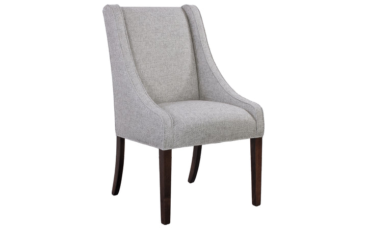 Brown Maple Upholstered Dining Chair