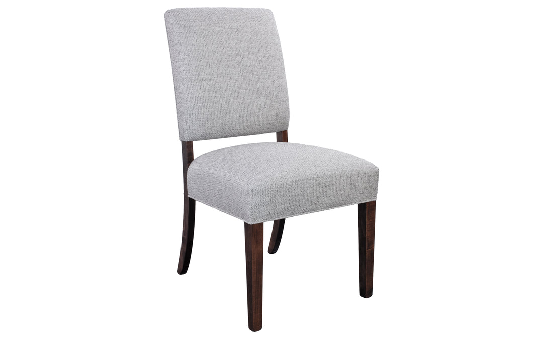 Brown Maple and Upholstered Dining Chair