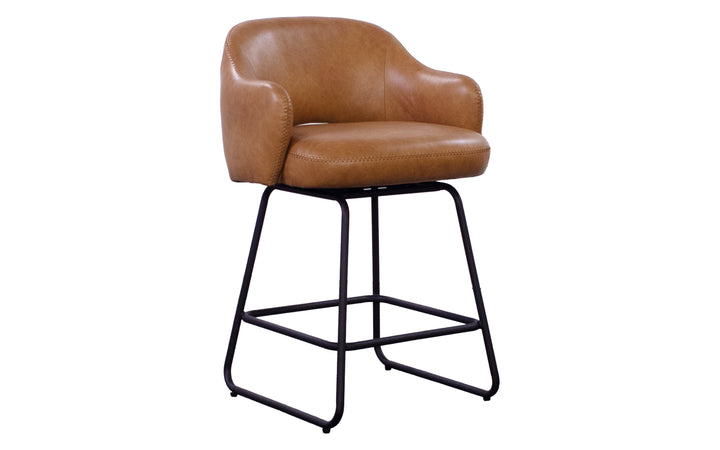 Kuka Upholstered Swivel Bar Stool