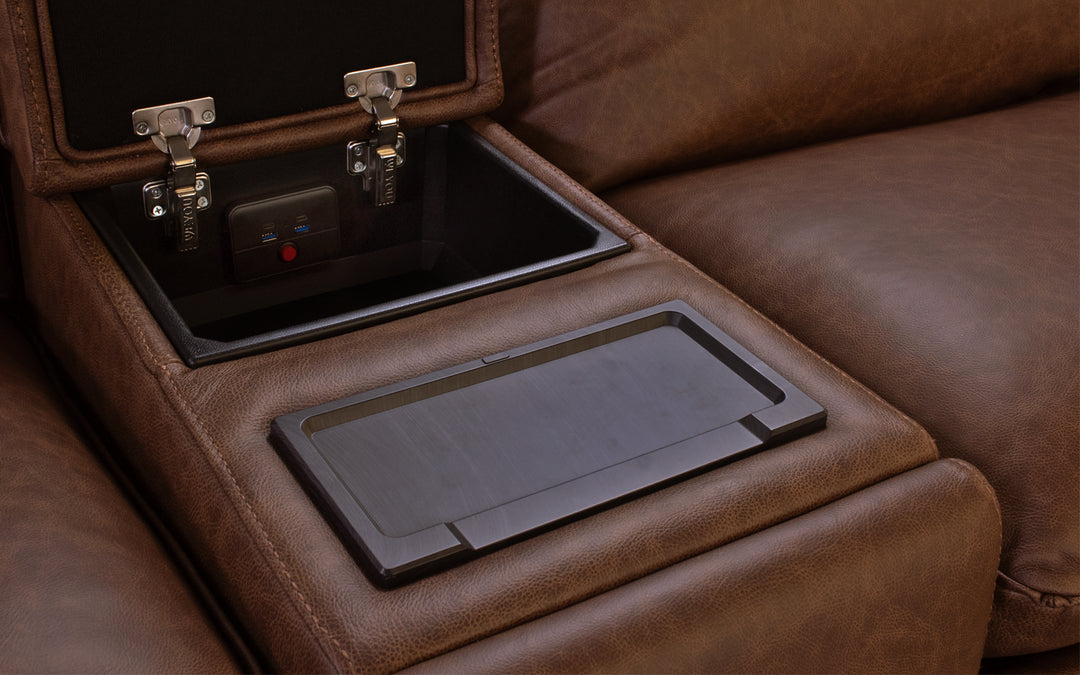 Violino Leather Power Reclining Sectional