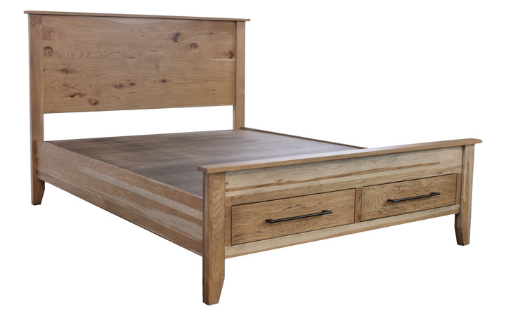 Rustic Hickory King Storage Bed