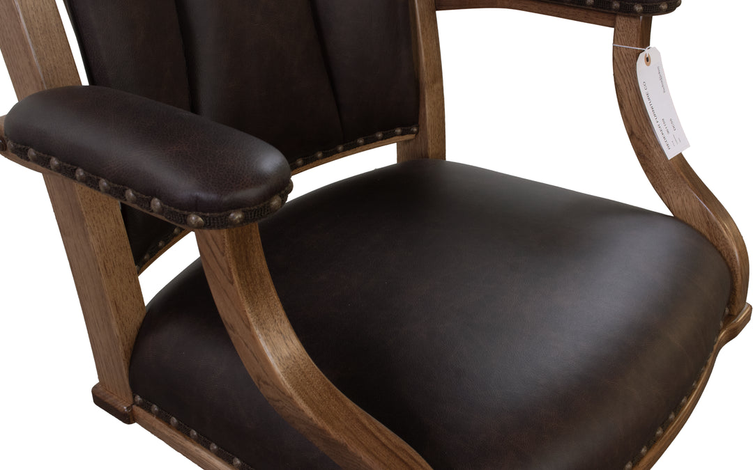 Hickory & Leather Rocker Desk Chair